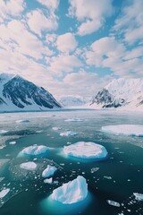 Fototapeta premium Iceberg Group on Water