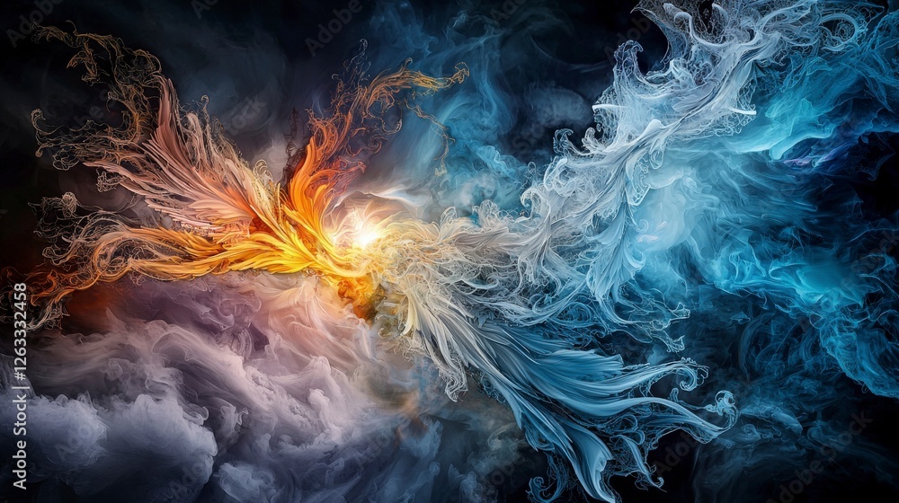 Poster fading fragments of longing breaking through dreamlike colors abstract art digital creation surreal 