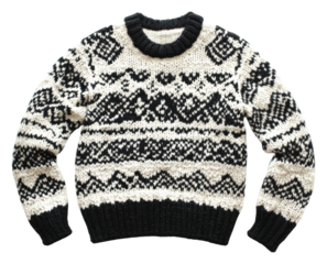 Cozy knitted sweater home fashion item indoor warmth isolated on transparent background