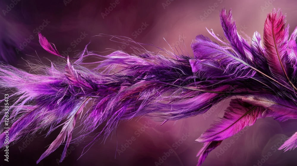Poster abstract art studio dynamic purple strands slice through layers of creative digital imagery