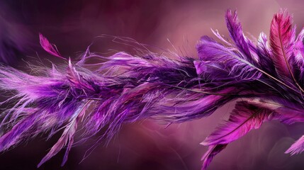 Obraz premium Abstract art studio dynamic purple strands slice through layers of creative digital imagery