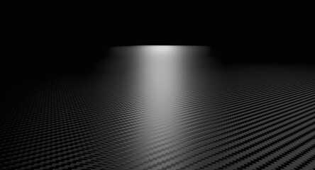 Light beam illuminating textured carbon fiber surface