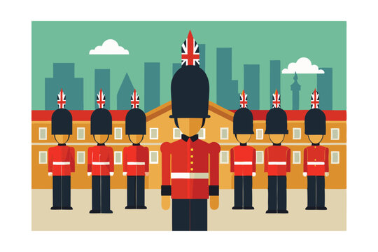 vector illustration of a man with a red suitcase