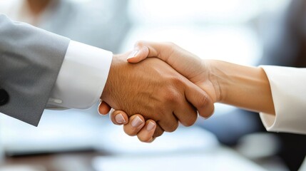 Businesswoman and businessman celebrating success