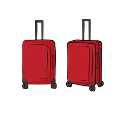 Vector illustration of red suitcase.