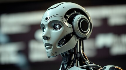 Close-up digital photography of a robot's head and hand with camera equipment