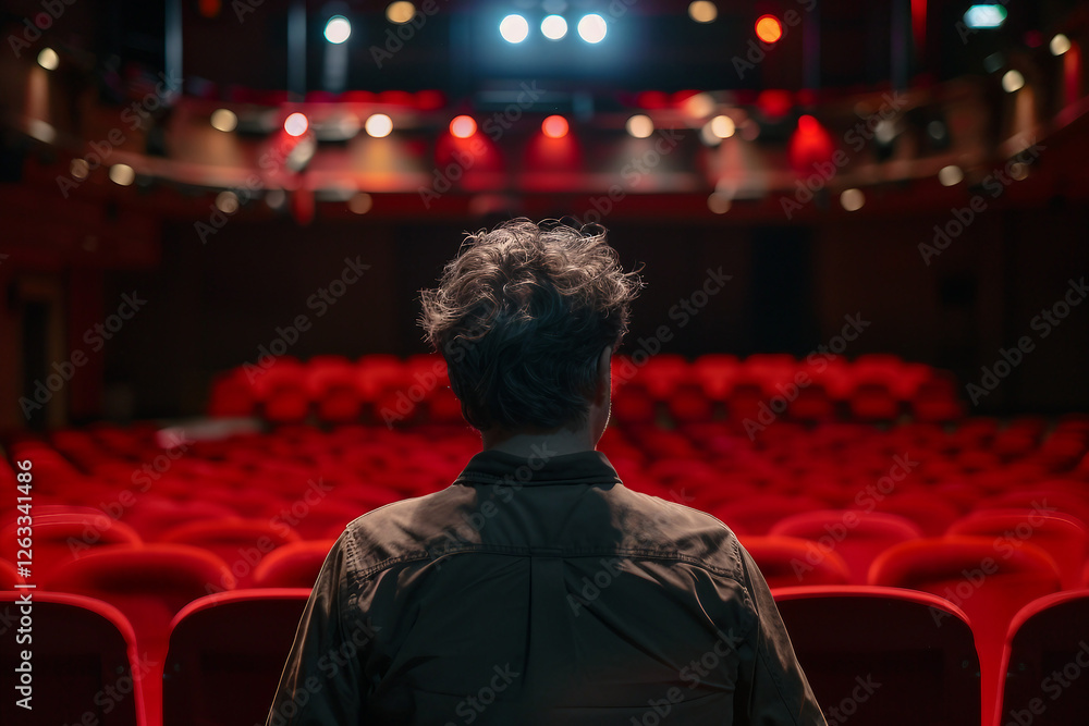 Poster ai generative image of theater stage performance in spotlight