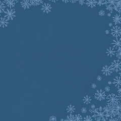 Blue Christmas or New Year Background with Snowflakes, blue christmas background