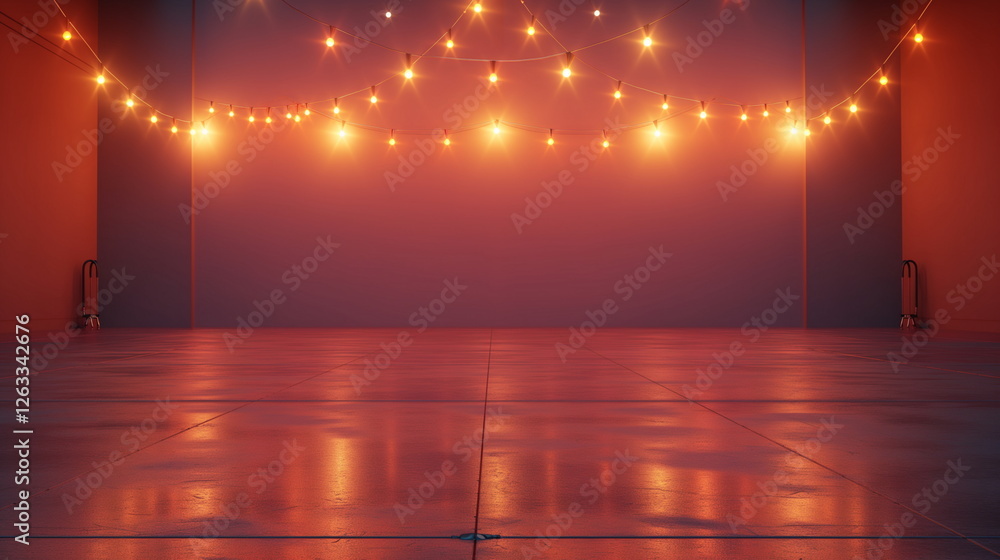 Poster empty space white background front view neon glow _001