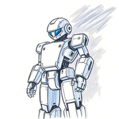 robot cyborg soldier vector