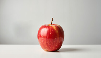 Red apple on white surface