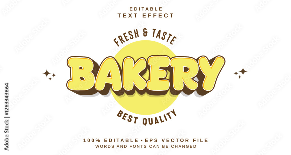 Poster editable text style effect - bakery text style theme.