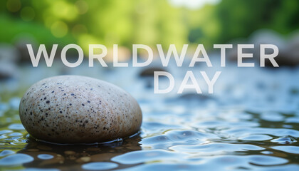 Stone on a calm water surface