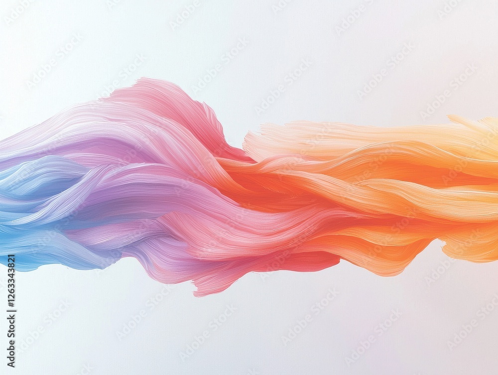 Aufkleber flowing color waves abstract art digital creation soft background aesthetic perspective creative exp