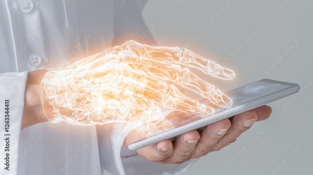 Poster digital interaction futuristic hand gestures with smartphone studio setting technology concept
