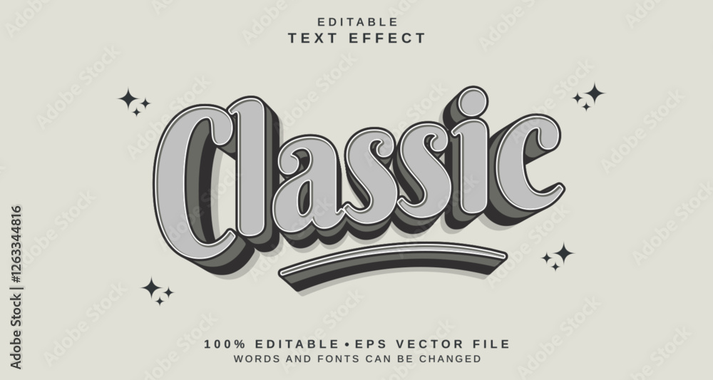 Poster editable text style effect - classic text style theme.