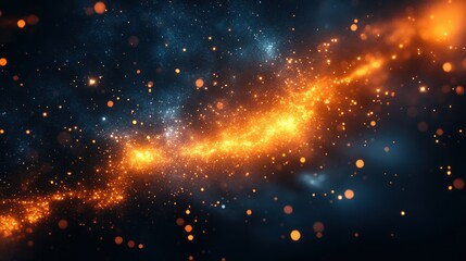 Cosmic Nebula: A Celestial Dance of Orange and Blue