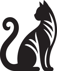 A cat silhouettes vector style with white background