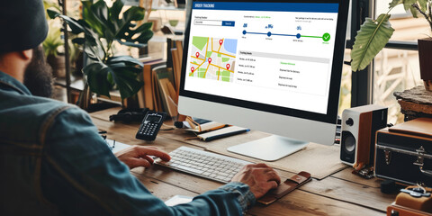 Delivery tracking system for e-commerce and brisk online business to timely goods transportation and delivery