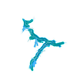 blue lightning strike icon illustration without background