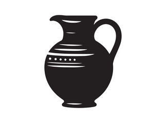 Black Water Jug Silhouette – High-Quality Vector Design