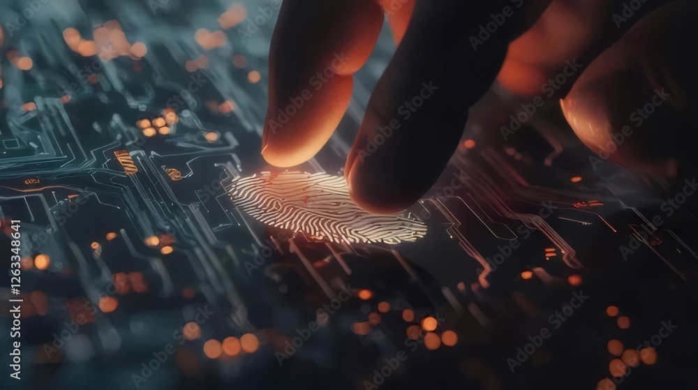 Aufkleber fingerprint authentication on circuit board.
