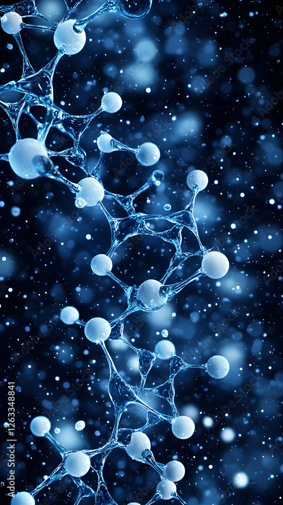 Aufkleber molecular structure of elements with a blue background can be used for education. generative ai