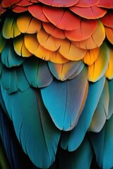Fototapeta premium Colorful bird feathers close-up
