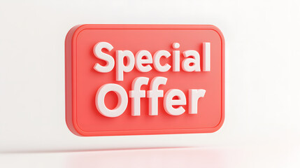 Special Offer promotion. Promotional sign for sales and discounts. Advertising campaign for products and services. Limited time deal.
