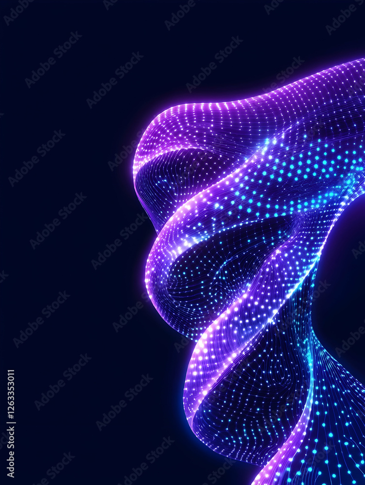Aufkleber abstract helix swirling on dark background. digital visualization or presentation. generative ai
