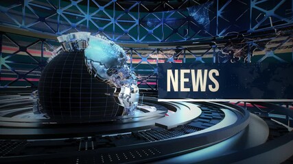 A dynamic and professional news intro featuring a 3D globe animation with a high-tech, futuristic design. Perfect for broadcast, television, news channels, YouTube, corporate media, and breaking news