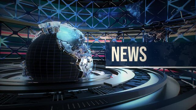 A dynamic and professional news intro featuring a 3D globe animation with a high-tech, futuristic design. Perfect for broadcast, television, news channels, YouTube, corporate media, and breaking news