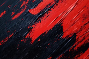 Red and Black Painting Close Up
