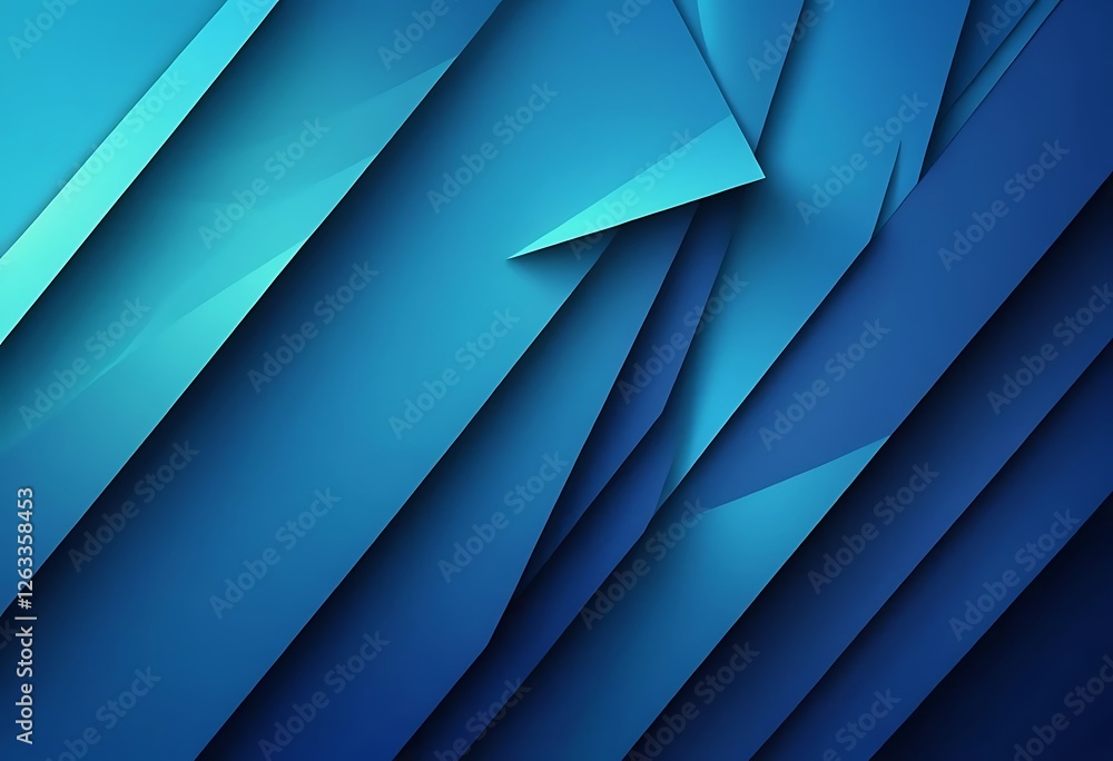 Poster dynamic blue layered shapes create a dimensional and modern backdrop