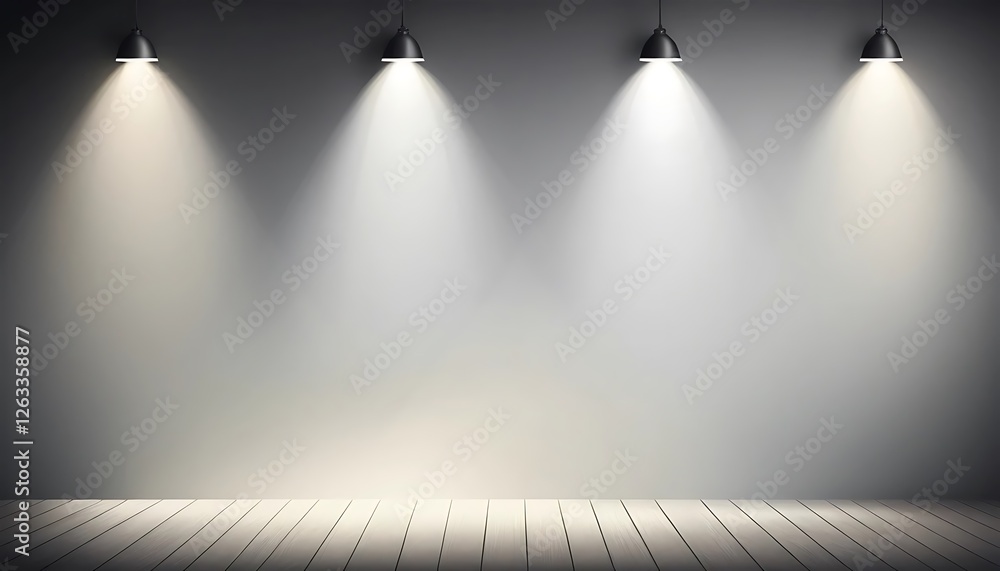 Poster illuminated space with spotlights creating a focused atmosphere
