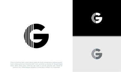 Initials G logo design. Initial Letter Logo. Innovative high tech logo template.	
