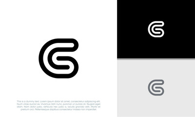 Initials G. GC logo design. Initial Letter Logo. Innovative high tech logo template.	
