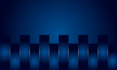 Obraz premium Dark blue abstract background with blue lines and white lights vector illustration