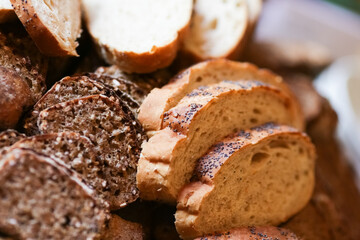 Different slices of bread 