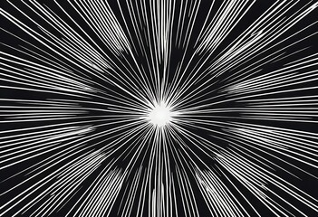 Abstract Radiating Light Streaks on Dark Background - Energy Burst