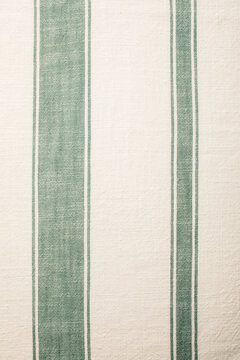 Linen surface, green stripes

