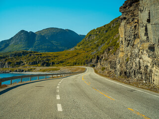 Road in Northern Norway by sea