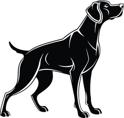 Fototapeta premium Standing Dog silhouette, Dog vector, Dog standing icon