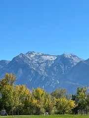 gorgeous view of the Wasatch mountains from Salt Lake City, utah, bell's canyon, little cottonwood canyon area, mountain peaks