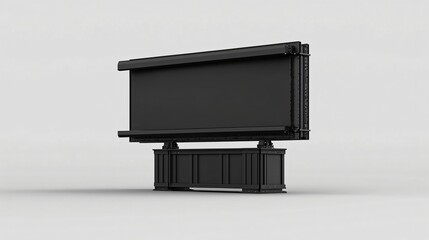 Black retractable projector screen on stand