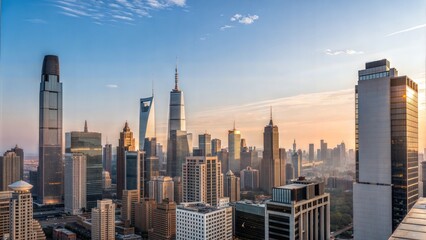 Obraz premium manhattan skyline at sunset