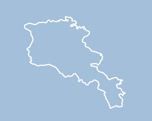 Vector outline map Armenia line border country