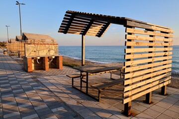 Gazebo seaside view. High quality photo