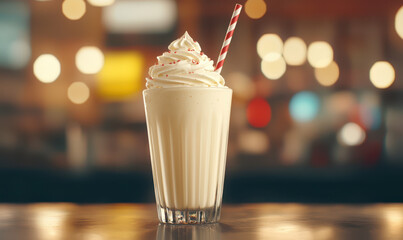 Delightful Vanilla Milkshake with Whipped Cream: A Refreshing Treat for All Occasions