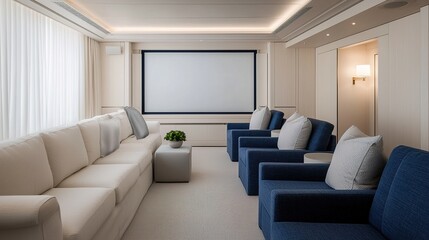 Modern cinema interior design creating cozy home theaters with a gigapixel entertainment standard